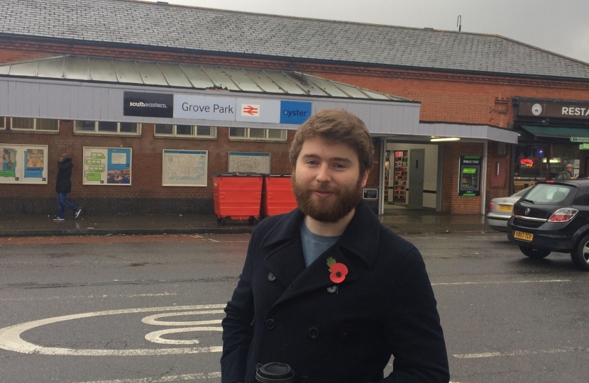 Ethan Brooks Outside Grove Park Station