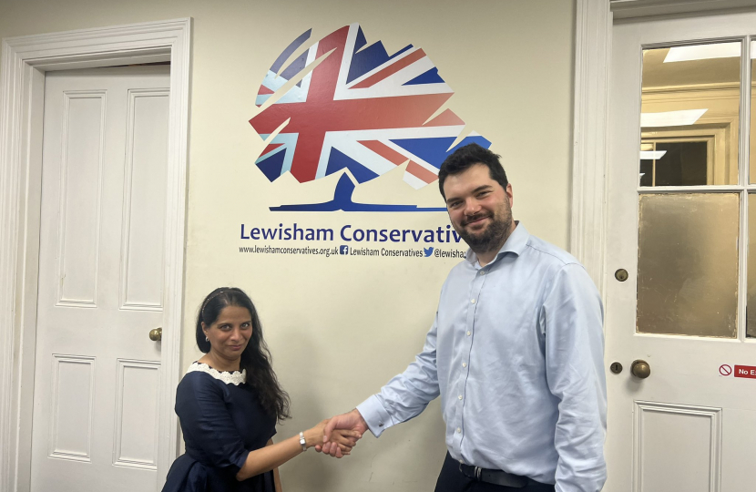 Siama Qadar pictured with GLA candidate Kieran Terry.