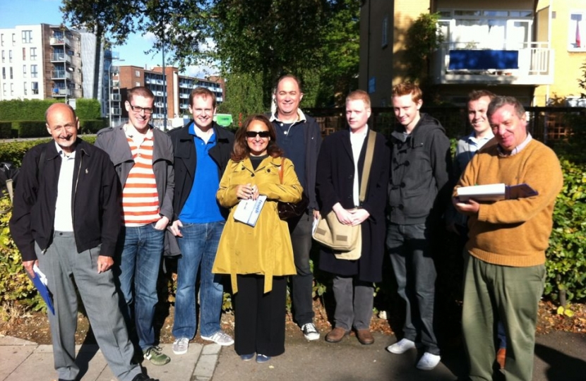 Simon Nundy, Marina Yannakoudakis MEP and the local Conservative campaign team