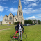 Hugh Rees-Beaumont in Blackheath with a bicycle.