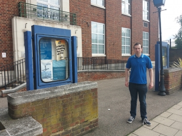 Ross outside Catford Police Station 