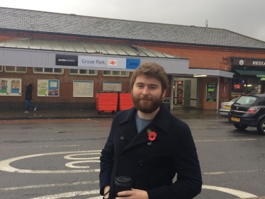 Ethan Brooks Outside Grove Park Station